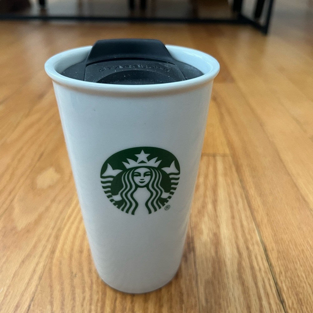 - Starbucks Coffee Double Wall Ceramic Travel Mug Cup 12 oz